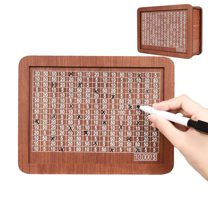 Hucha de madera con contador