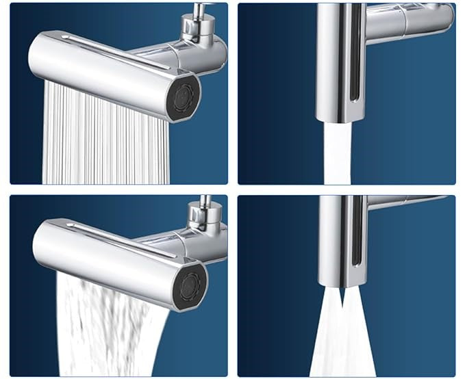 Grifo giratorio con cascada para extensión 4 en 1
